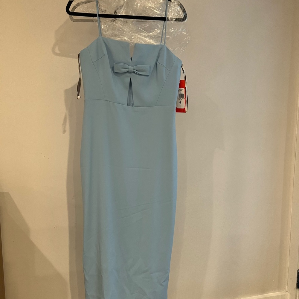 Monique Lhullier Blue Strapless Dress